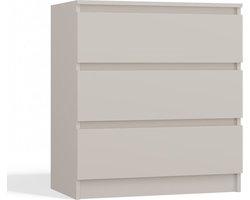 Ladekast antraciet eiken 3 lades Creme