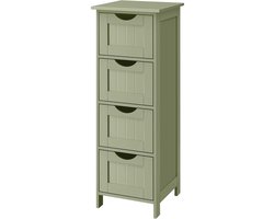 Ladekast Bijzetkast Multifunctioneel opbergmeubel Opbergkast Badkamerkast 30x30x82 cm groen Modern en stijlvol ontwerp Geschikt voor badkamer, woonkamer, keuken en gang