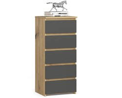 Ladekast CL5 met 5 Lades / AKORD Furniture Factory / Artisan Eik - Grafietgrijs / 40 x 92 x 35 cm