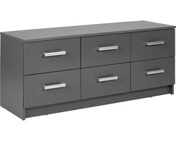Ladekast Eden 122cm 6 lades - grafiet grijs - Interlink - Kasten - Grijs - Spaanplaat - Kasten -