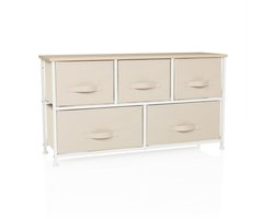 Ladekast FOLDAR 100x30x55cm 5 vakken beige hjh LIVING