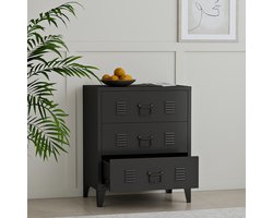 Ladekast Hämeenlinna 72x60x40 cm staal zwart
