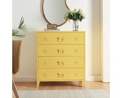 Ladekast Hämeenlinna commode met lades 92x80x40 cm geel [en.casa]