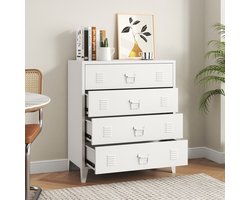 Ladekast Hämeenlinna commode met lades 92x80x40 cm wit [en.casa]