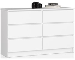 Ladekast K120 met 6 Lades / AKORD Furniture Factory / Wit / 120 x 77 x 40 cm