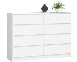 Ladekast K140 met 8 Lades / AKORD Furniture Factory / Wit / 138 x 99 x 40 cm