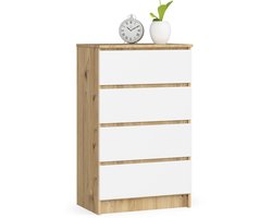 Ladekast K60 met 4 Lades / AKORD Furniture Factory / Artisan Eik - Wit / 60 x 99 x 40 cm