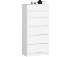 Ladekast K60 met 6 Lades / AKORD Furniture Factory / Wit / 60 x 130 x 40 cm