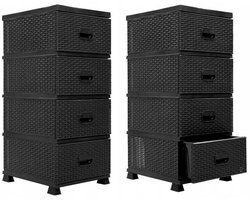 Ladekast K9467 zwart rotan boekenkast badkamer