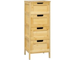 Ladekast - Lade Kast - Badkamerkast - Bamboe - Badkamer Kast - Badkamer Kastje - Kasten - Kastje - Badkamerkastje - Badkamer Kastje - Kast - Badkamer - Badkamerkast - Badkamer Accessoires - Badkamermeubel - Badkamermeubels