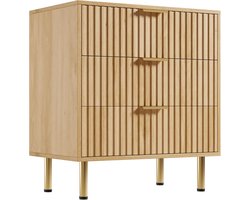 Ladekast - Ladekast met drie lades - Nachtkastje - 70 cm hoge moderne ladekast - Diepe lades en breed blad - voor woonkamer, hal, kinderkamer - 76×70×40 cm