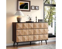 Ladekast – Ladenkast – Kommode – Opbergkast – Dressoir – 6 Lades – Duurzaam Bamboe – Compact 69 cm Hoog