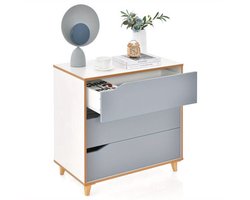 Ladekast – Ladenkast – Opbergkast – Commode – Dressoir – Compact 3 Lades – Anti-Kantel Ontwerp & Rubberen Pootjes