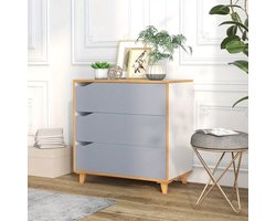 Ladekast – Ladenkast – Opbergkast – Commode – Dressoir – Compact 3 Lades – Anti-Kantel Ontwerp & Rubberen Pootjes