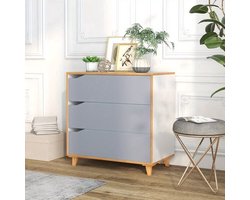 Ladekast – Ladenkast – Opbergkast – Commode – Dressoir – Compact 3 Lades – Anti-Kantel Ontwerp & Rubberen Pootjes