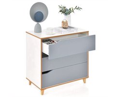 Ladekast – Ladenkast – Opbergkast – Commode – Dressoir – Compact 3 Lades – Anti-Kantel Ontwerp & Rubberen Pootjes