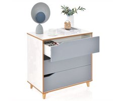 Ladekast – Ladenkast – Opbergkast – Commode – Dressoir – Compact 3 Lades – Anti-Kantel Ontwerp & Rubberen Pootjes