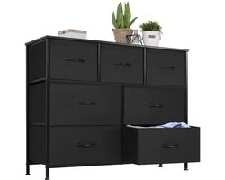 Ladekast - Ladenkastje - Multifunctionele 7-Lades Kast - voor Slaapkamer en Woonkamer - Minimalistisch - Ruim - en Duurzaam - Organisator - voor Kleding en Opslag - Duurzaam en Veilig - Zwart