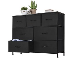 Ladekast - Ladenkastje - Multifunctionele 7-Lades Kast - voor Slaapkamer en Woonkamer - Minimalistisch - Ruim - en Duurzaam - Organisator - voor Kleding en Opslag - Duurzaam en Veilig - Zwart