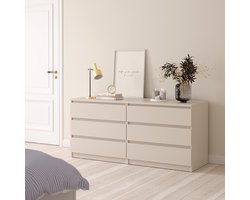 Ladekast Luna Taupe - 6 Lades - Strak Modern Design