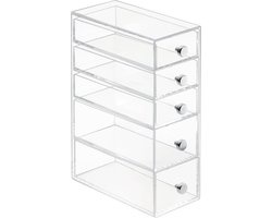 Ladekast, Make-up Organizer, Small, 5 Lades, 17.8 x 8.6 x 25.1 cm, Transparant, Kunststof - iDesign | Drawers