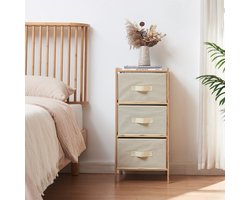 Ladekast Maldon met stoffen lades 79x37x35 cm naturel en beige [en.casa]