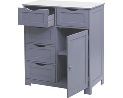Ladekast MCW-B65, kast met laden, 5 laden en 1 deur 80x70x35cm ~ grijs