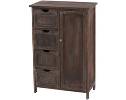 Ladekast MCW-D12, ladekast, shabby-look vintage 82x55x30cm ~ bruin