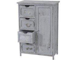 Ladekast MCW-D12, ladekast, shabby-look vintage 82x55x30cm ~ grijs
