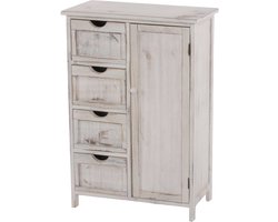Ladekast MCW-D12, ladekast, shabby-look vintage 82x55x30cm ~ wit