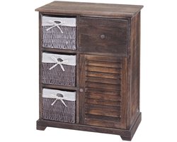 Ladekast MCW-H21, ladekast, massief houten mandlade 80x60x30cm ~ shabby brown