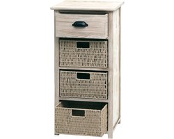 Ladekast MCW-K84 met manden, ladekast, hout 83x40x29cm ~ naturel, manden lichtbruin