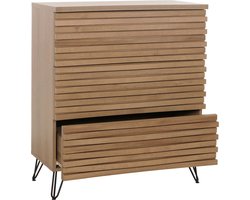 Ladekast MCW-M49, dressoir kast highboard, 3D design 3 laden, 94x80x45cm ~ natuur