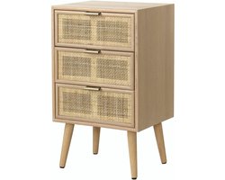 Ladekast met 3 lades met Cannage front Rotan Nature 71x42x37cm
