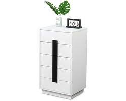 Ladekast - met 5 lades - 88 x 50 x 40 cm - wit-zwart