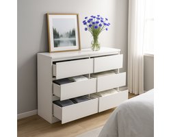 Ladekast met 6 Lades – Stevig & Ruimtebesparend – Stijlvol Voor Slaapkamer, Woonkamer of Hal – Praktische Opbergkast