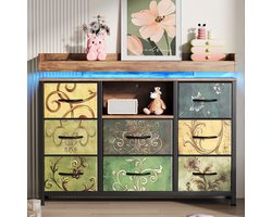 Ladekast met 8 Lades – LED & Stopcontact – USB-C – Opbergkast – Multicolor