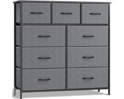 Ladekast met 9 Laden - Opbergkast Kledingkast - Metalen Frame & Stoffen Laden - Slaapkamerkast - 100 x 30 x 100 cm