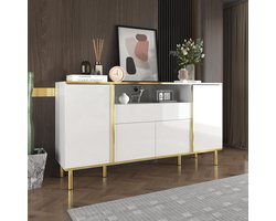 Ladekast Met Lade - Opbergkast Commode - Slaapkamer Inrichten - Geïntegreerd LED - 150 x 40 x 80 cm