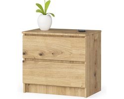 Ladekast met Laden - Opbergkast Meubel - Slaapkamer Organisatie - Stabiel Duurzaam Ontwerp - 60 x 55 cm - Eikenhout