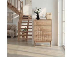Ladekast met vier lades, moderne kledingkast/Ladekast, Opbergkast van hout, Kaptafel-Opbergkast, geschikt voor Woonkamer, Slaapkamer, Hal (Eikenkleur)