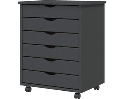 Ladekast MOSS - Opbergkast Lades - Thuiswerk Organiseren - Met Flexibele Wielen - 39 x 53 x 65.5 cm - Grijs