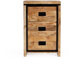 Ladekast Novelle mangohout - naturel - 3 lades - 60x45x90 cm