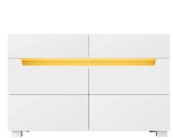 Ladekast – Opberger – Kast Met Lades – Meubel – Slaapkamerkast – 6 Ruime Lades – Smart LED-Verlichting