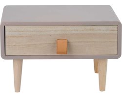 Ladekast Retro met lade - Taupe - Rechthoek hout - Op pootjes - Kinderkamer
