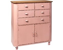 Ladekast Roze - Opbergkast Metaal & Hout