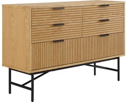 Ladekast Ruben Eiken - MDF - Breedte 120 cm - Hoogte 80 cm - Diepte 40 cm - Met lades - Met planken - Zonder deuren