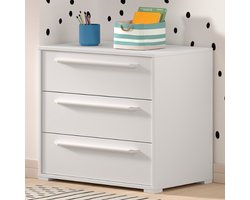 Ladekast Sammie 68x43x61cm - 3 lades - wit
