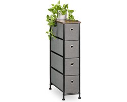 ladekast smal - 4 lades - 76 x 20 x 48 cm - industrieel - bijzetkast slaapkamer