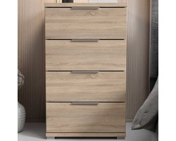 Ladekast Smilla - 42x46x79cm - 4 lades - sonoma eikdecor - Emob - Ladekast - Bruin - Melamine; Spaanplaat